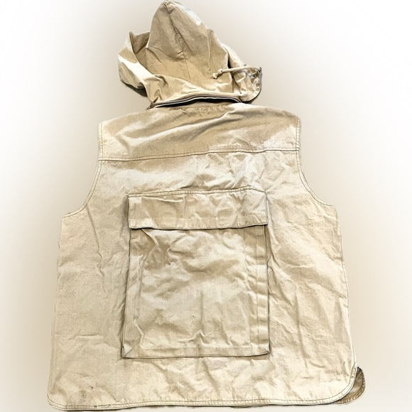 Weather-Rite Tan XL Cotton Tan Fishing Full Zip Vest with Hidden Zipup Hoodie - Picture 2 of 9